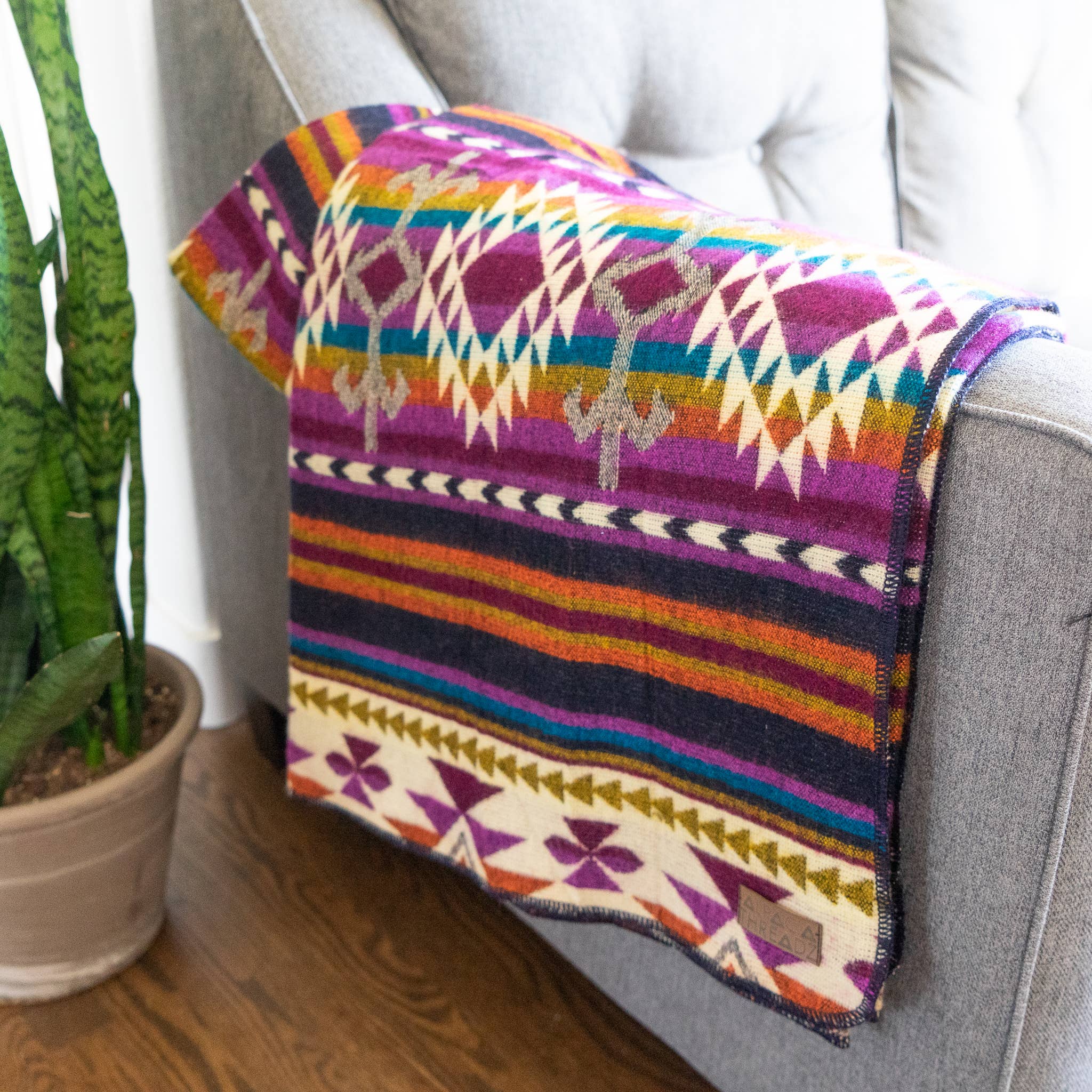 Alpaca Wool Blanket - Amethyst