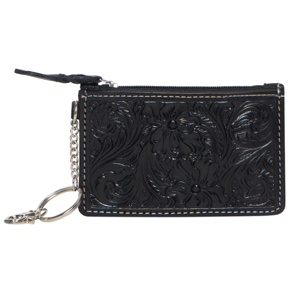 Tooled Leather Key Card Case