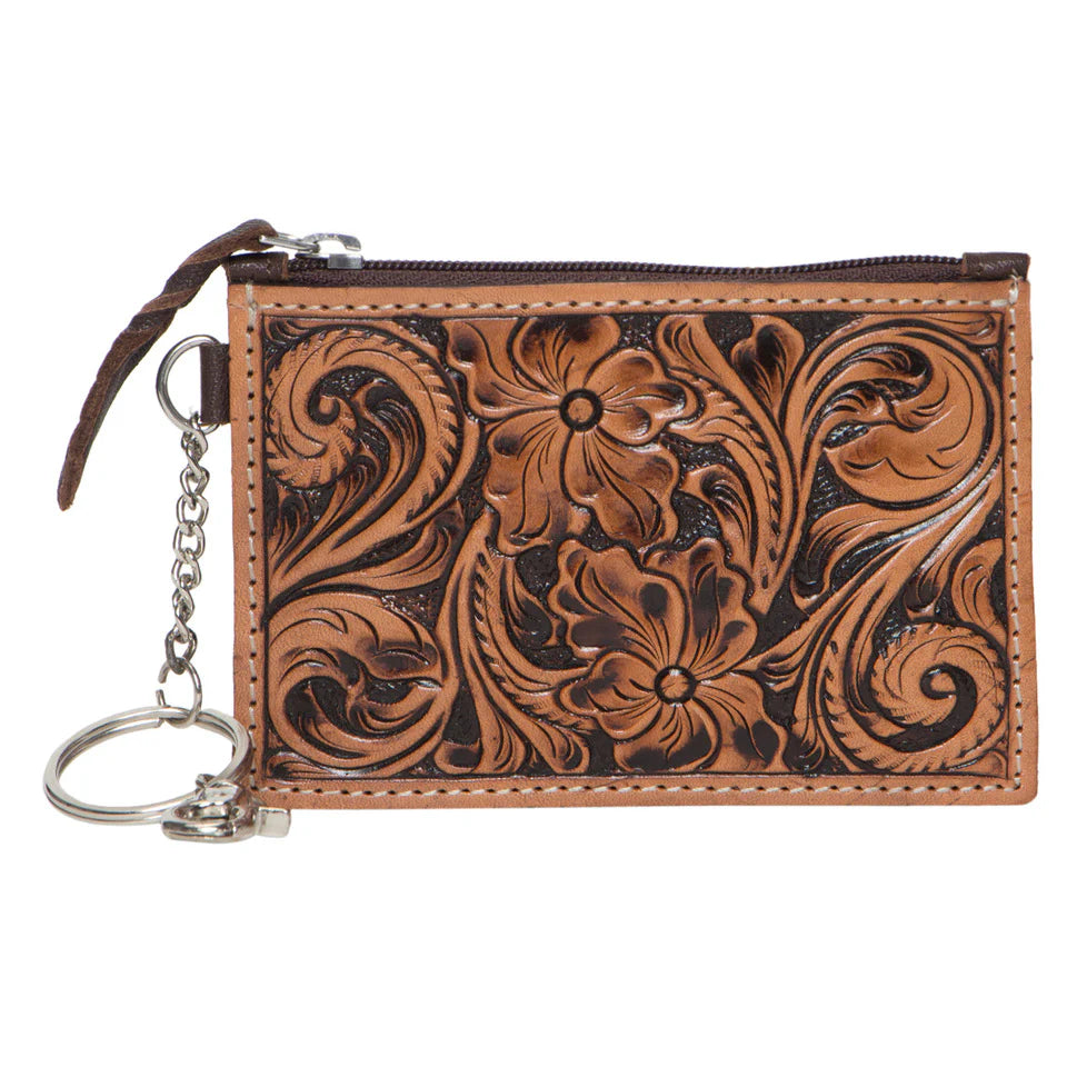 Tooled Leather Key Card Case