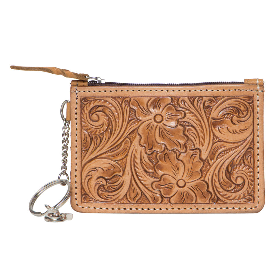 Tooled Leather Key Card Case