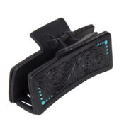 Tooled Leather Hair Clip