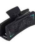 Tooled Leather Hair Clip