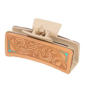 Tooled Leather Hair Clip