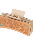 Tooled Leather Hair Clip