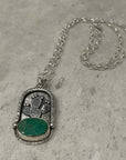Sterling Silver Nopales and Turquoise Pendant Necklace a rustik-d