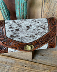 Cowhide Tooled Western Wallet