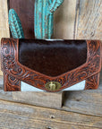 Cowhide Tooled Western Wallet