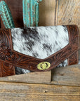 Cowhide Tooled Western Wallet