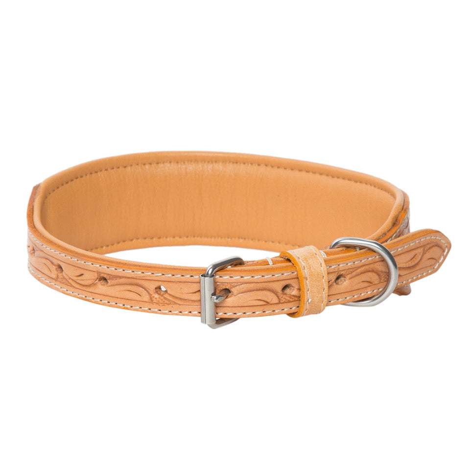 Tooled Leather Dog Collar