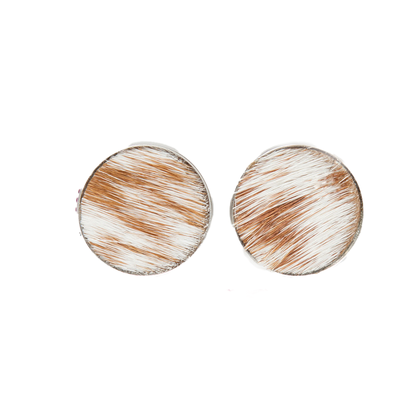 Cowhide Hairon Stud Earrings
