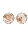 Cowhide Hairon Stud Earrings