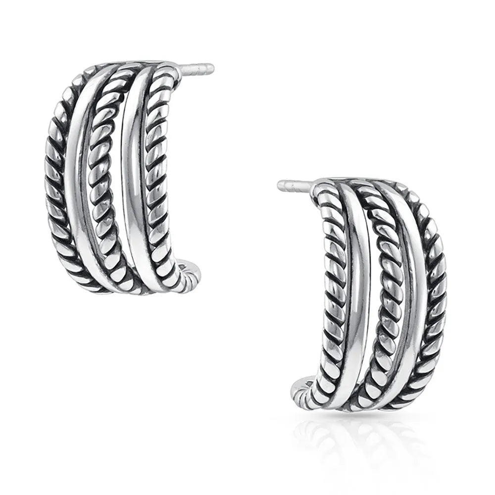 Roped Trio Huggie Earrings