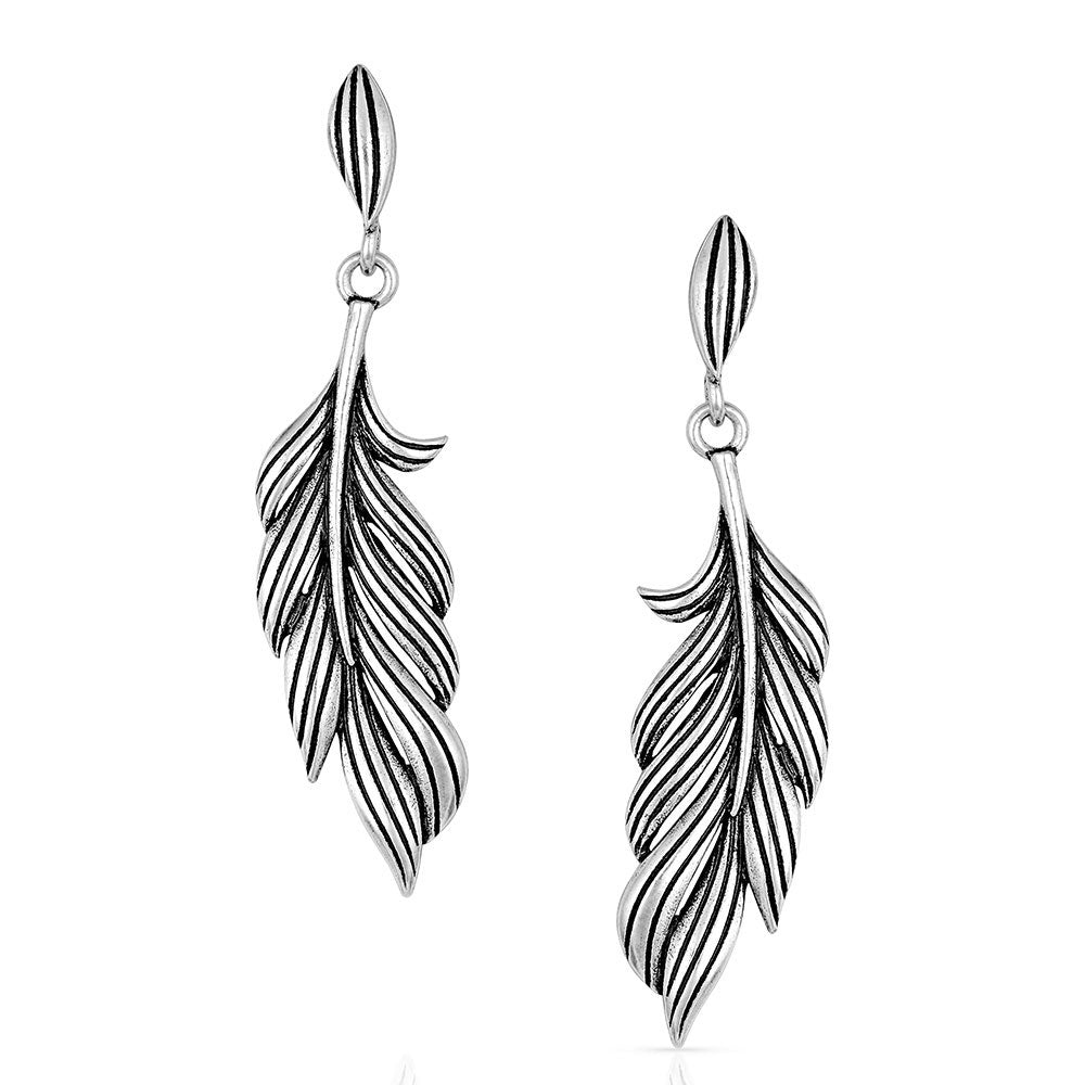 Frayed Singleton Feather Earrings
