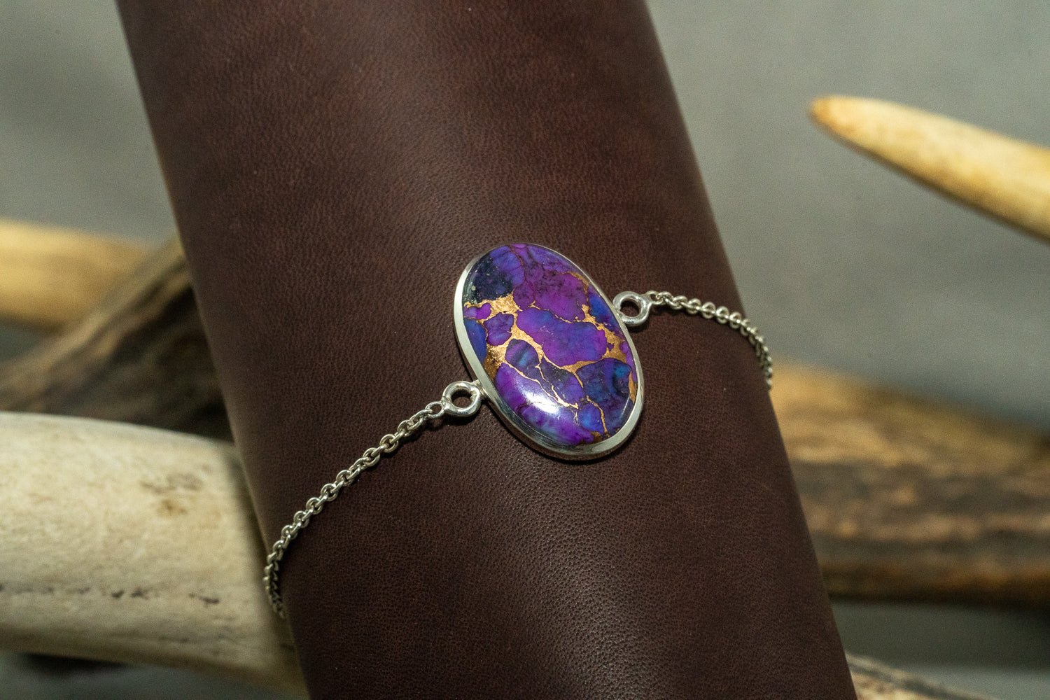 Copper Purple Turquoise Arizona Bracelet - Main Image