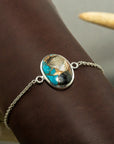 Kingman Turquoise With Pyrite Bracelet