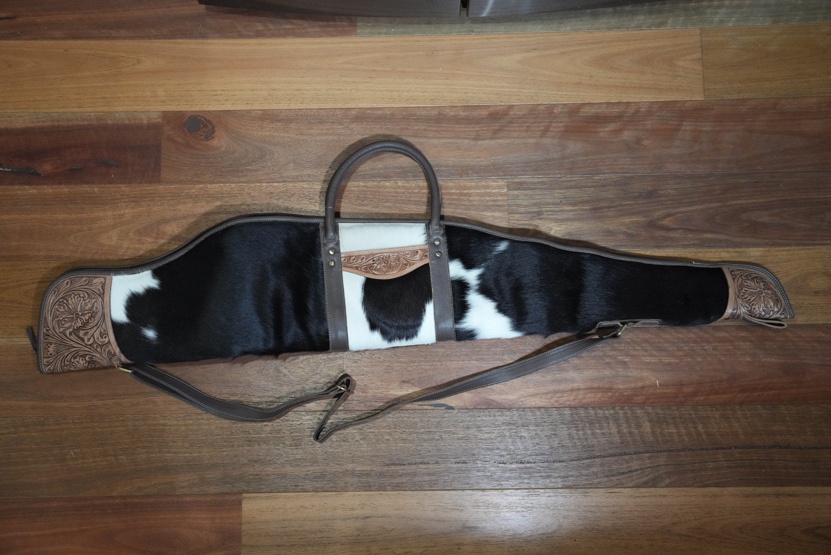 Tooled Leather Cowhide Rifle Case