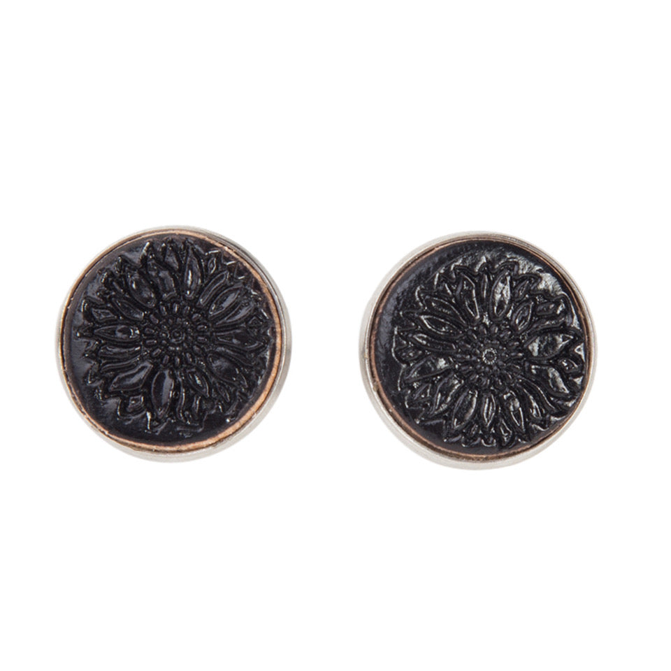 Tooled Leather Stud Earrings