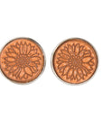 Tooled Leather Stud Earrings