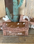 Tooled cowhide western wallet multiple wallets together