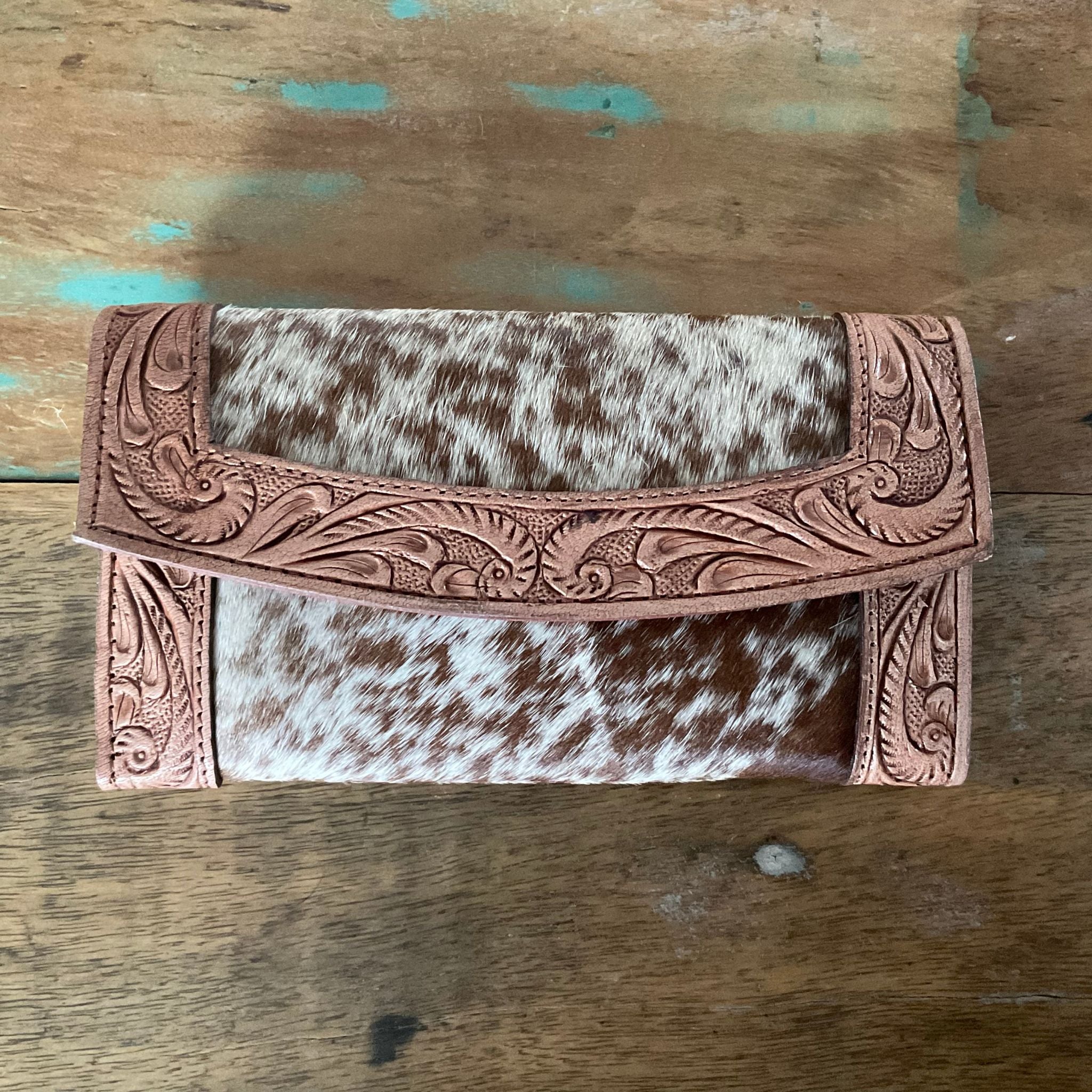 Tooled Cowhide Western Wallet_1 Rustik-D