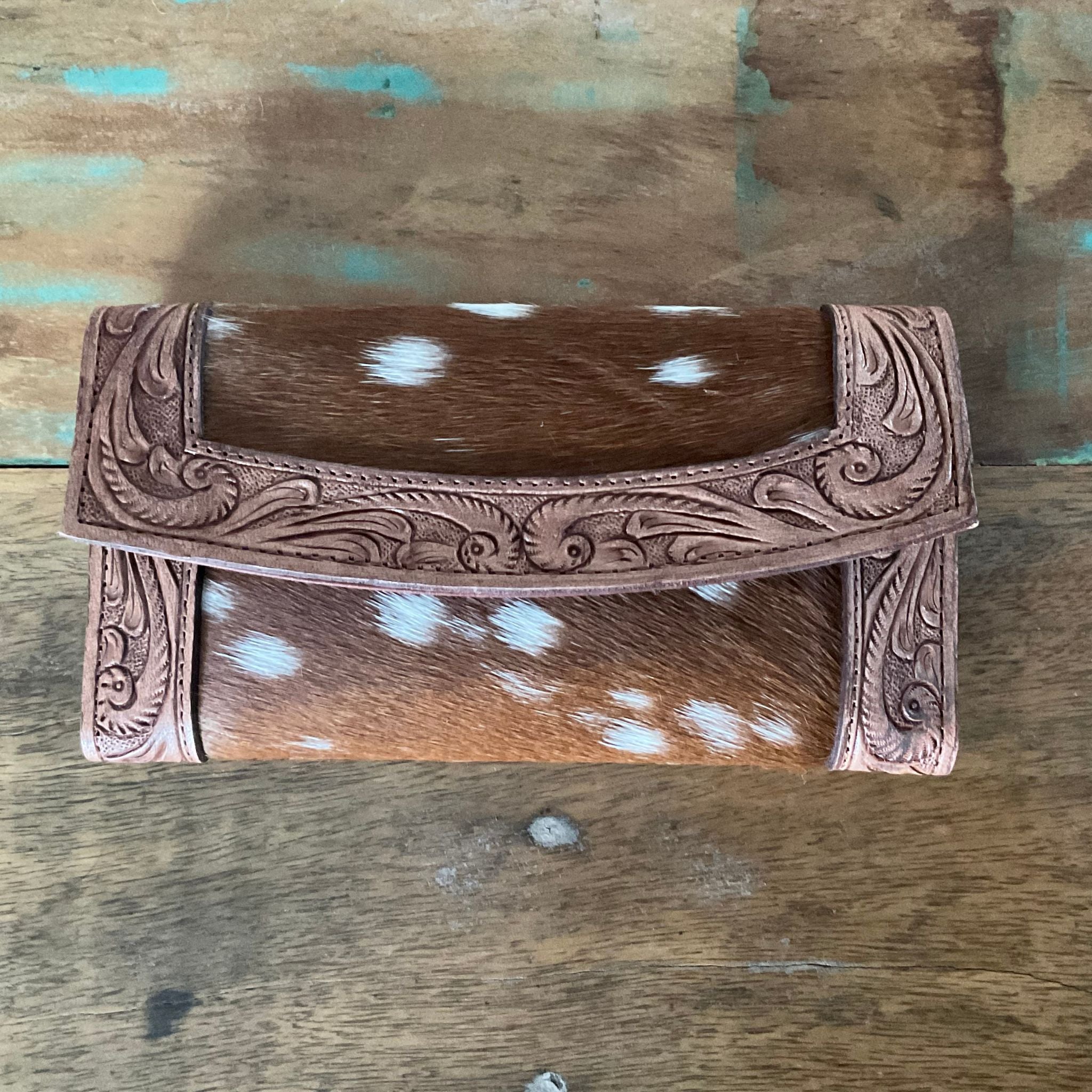 Tooled Cowhide Western Wallet_2 Rustik-D