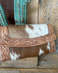 Tooled Leather And Cowhide Wallet