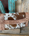 Tooled Leather And Cowhide Wallet