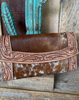 Tooled Leather And Cowhide Wallet
