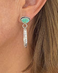 Turquoise and Stamped Western Hoop Earrings