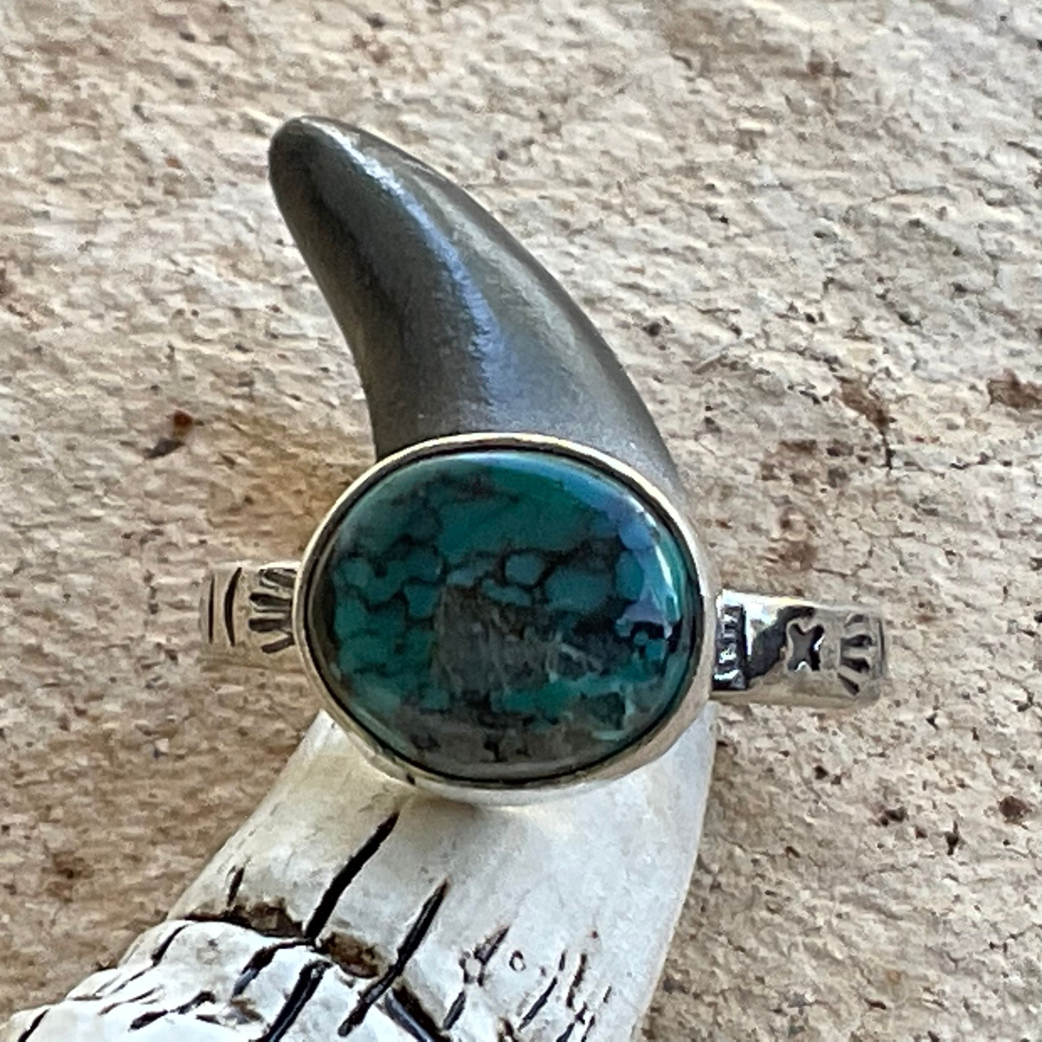 Turquoise Stone Ring #5 Red Crown Designs