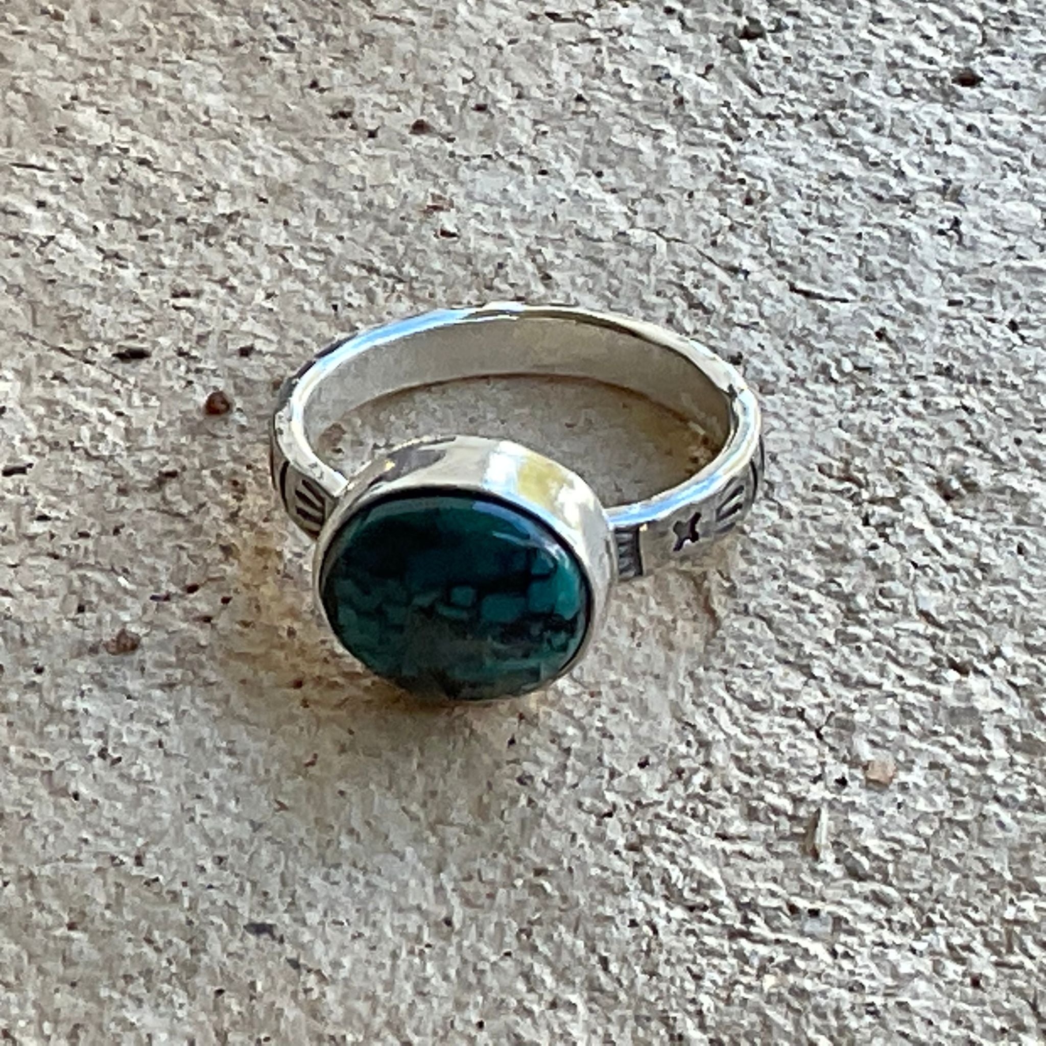 Turquoise Stone Ring #5 Red Crown Designs