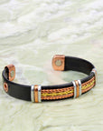 Copper Bracelet with leatherette (Design 51)