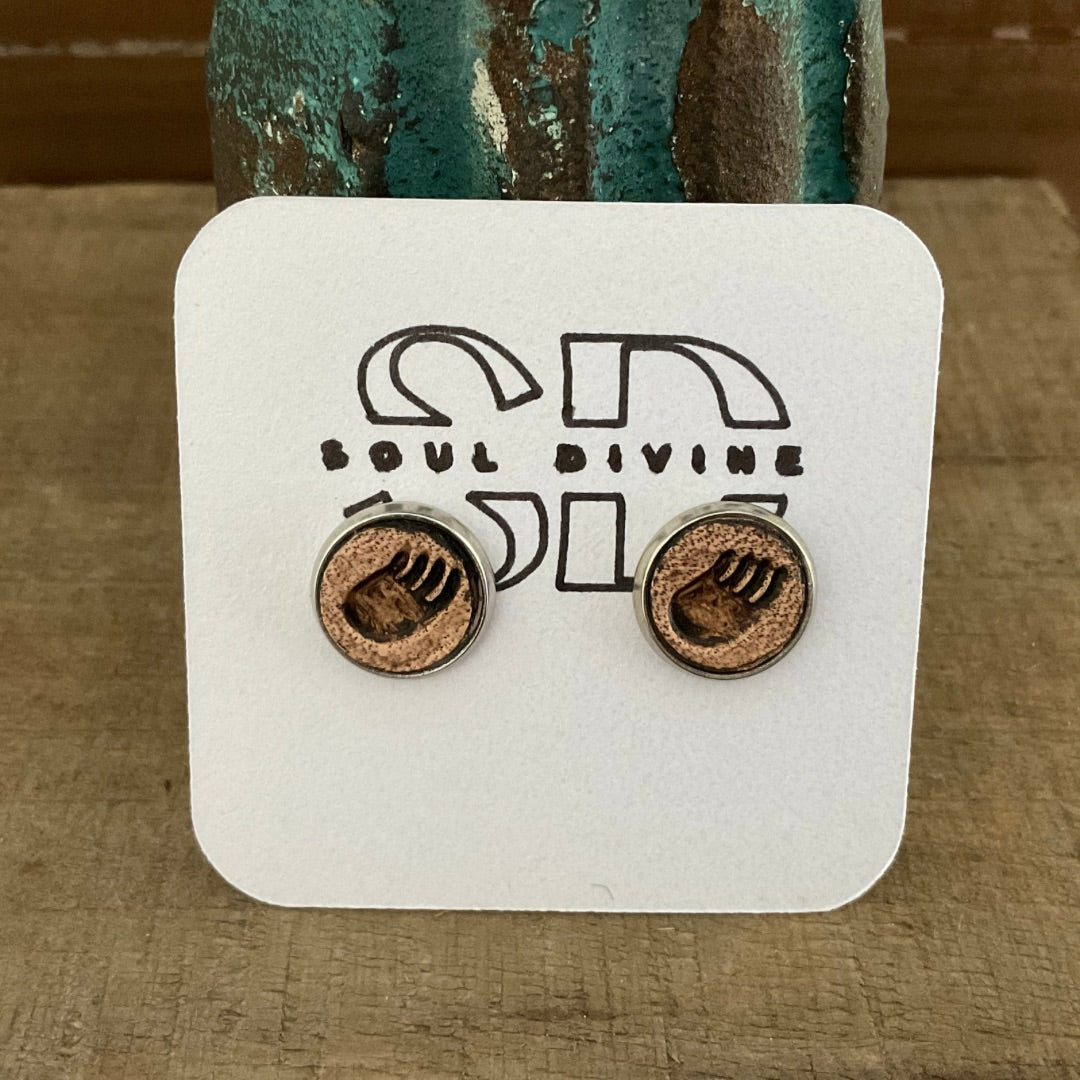 Stamped Stud Earrings Soul Divine