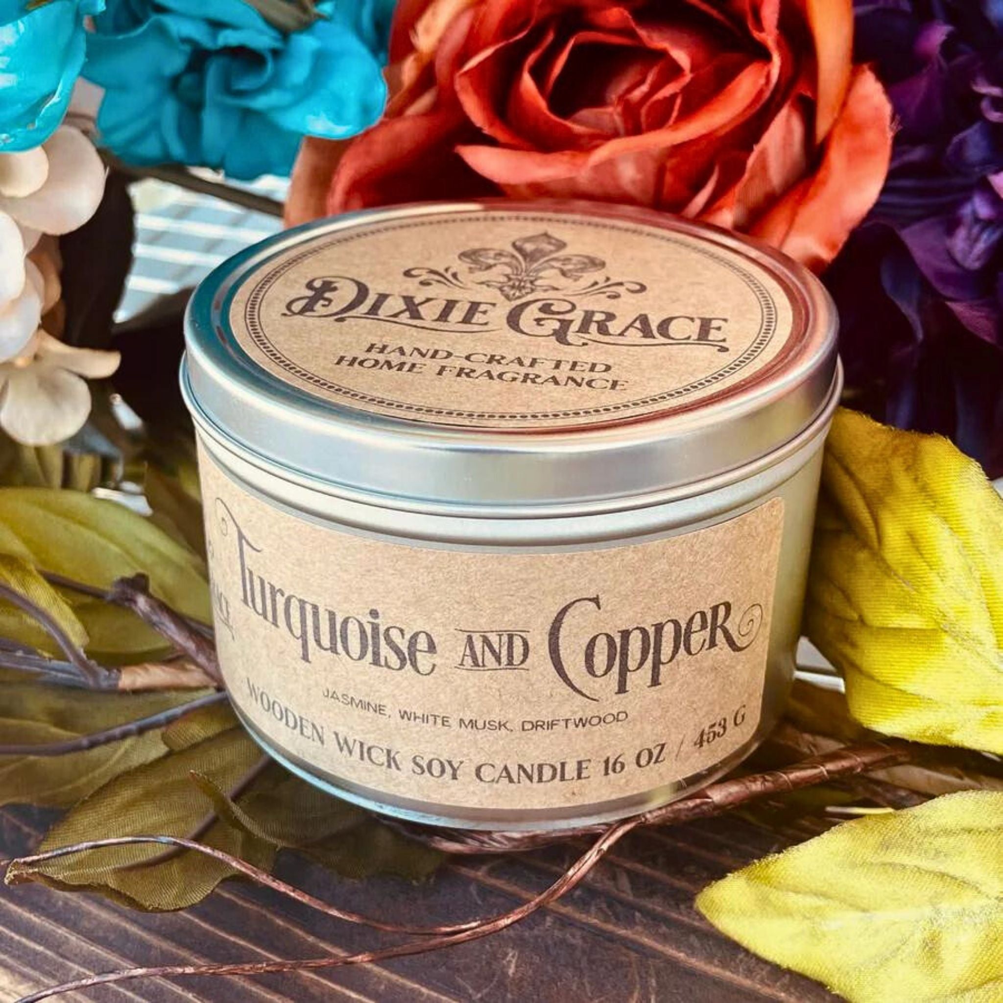 Dixie Grace Wood Wick Tin Candles Dixie Grace
