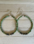 Heishi and Navajo Western Hoop Earrings Desert Cactus Co