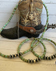 Heishi and Navajo Western Hoop Earrings Desert Cactus Co