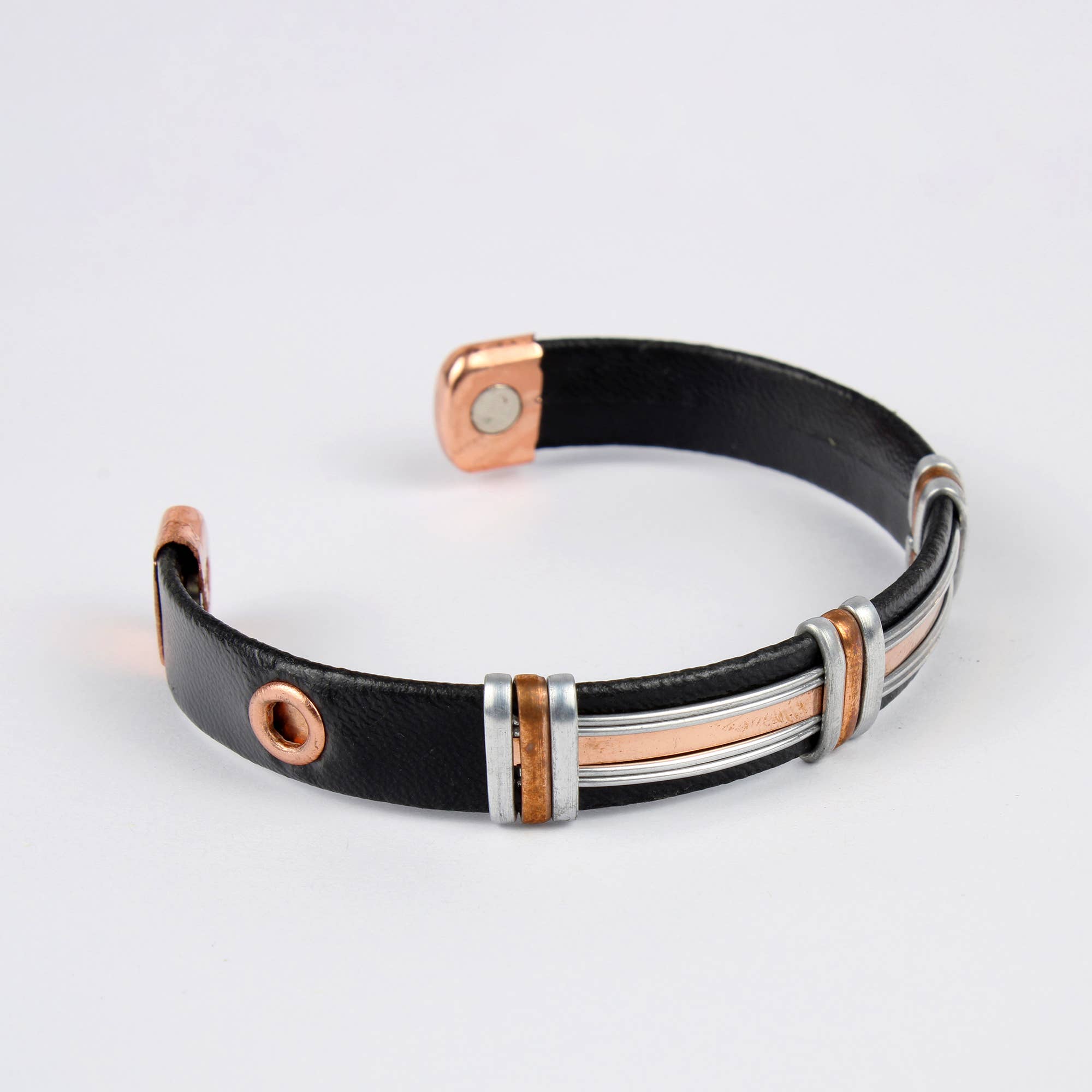 Copper Bracelet with leatherette (Design 52)