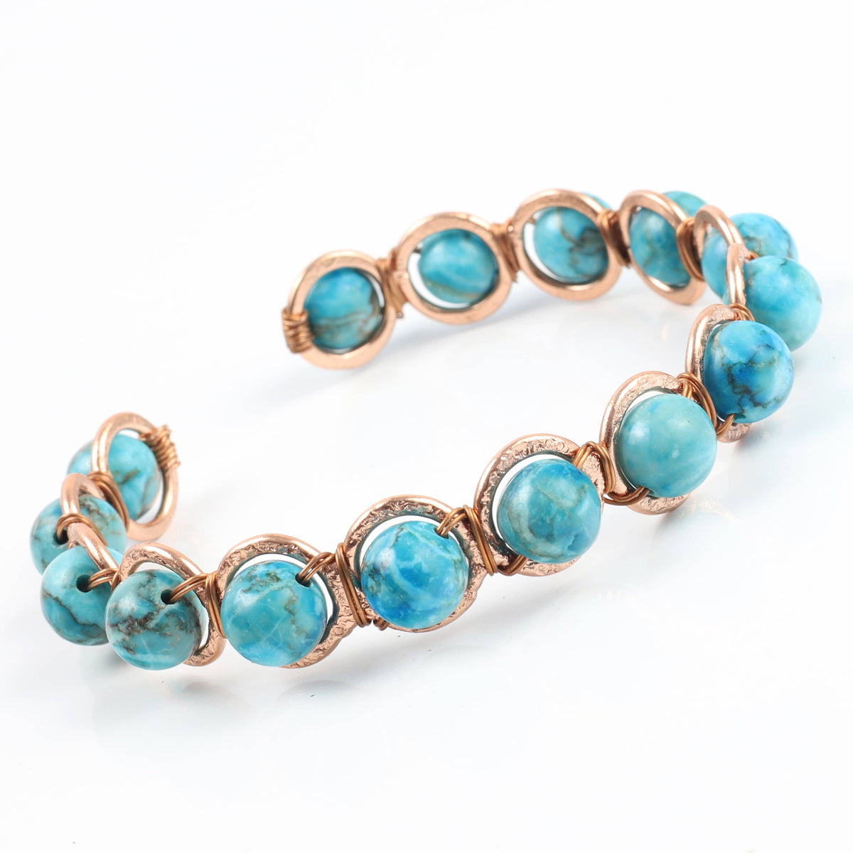 Copper &amp; Turquoise Crystal Bracelet