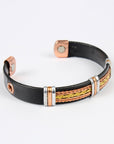 Copper Bracelet with leatherette (Design 51)