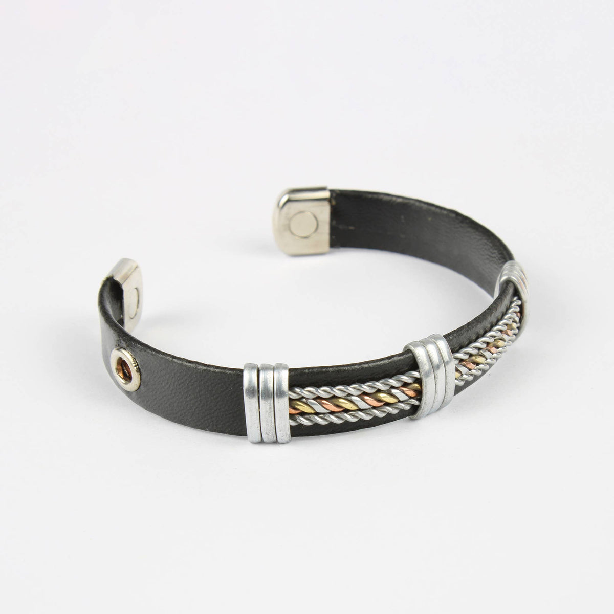 Copper Bracelet with leatherette (Design 56)