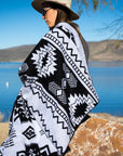 Alpaca Wool Blanket - Black & White