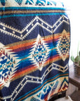 Alpaca Wool Blanket - Rio - Blue/Orange/Red