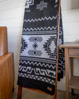 Alpaca Wool Blanket - Black & White