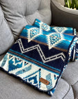 Alpaca Wool Blanket - Cobalt Blue