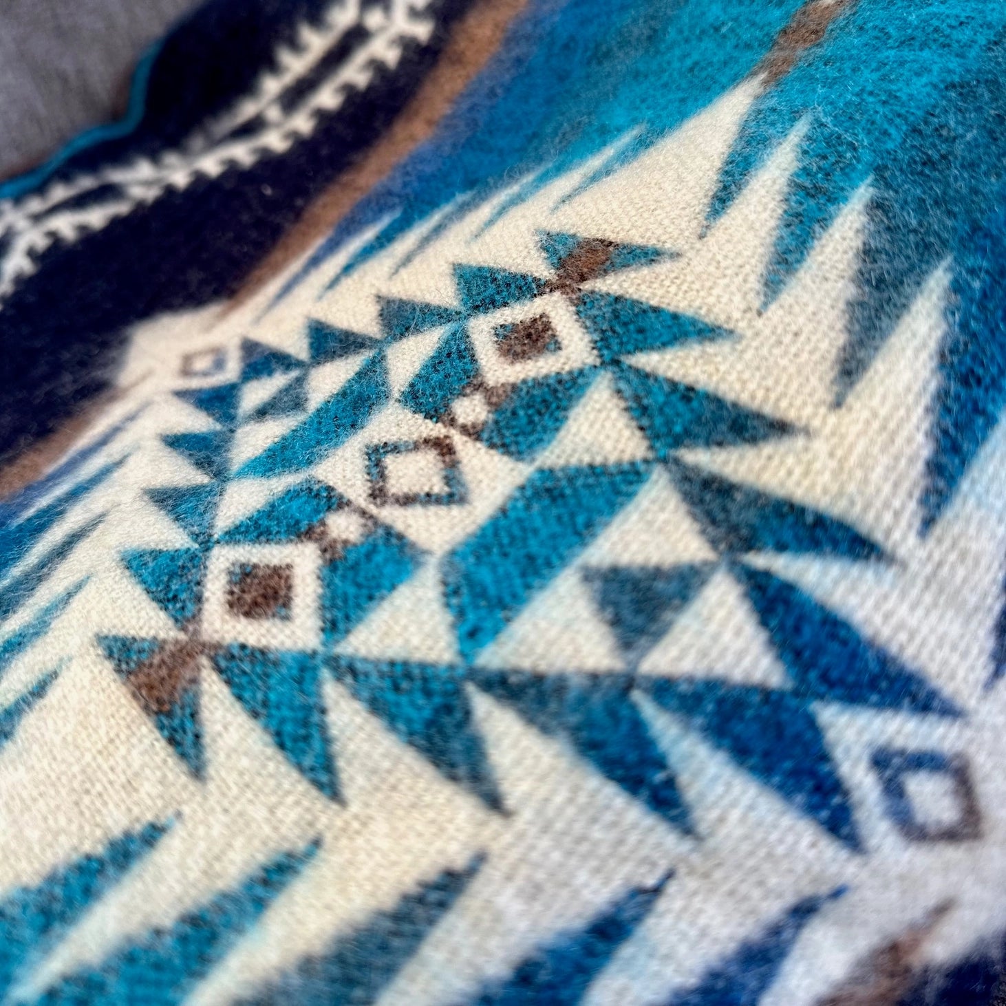 Alpaca Wool Blanket - Cobalt Blue