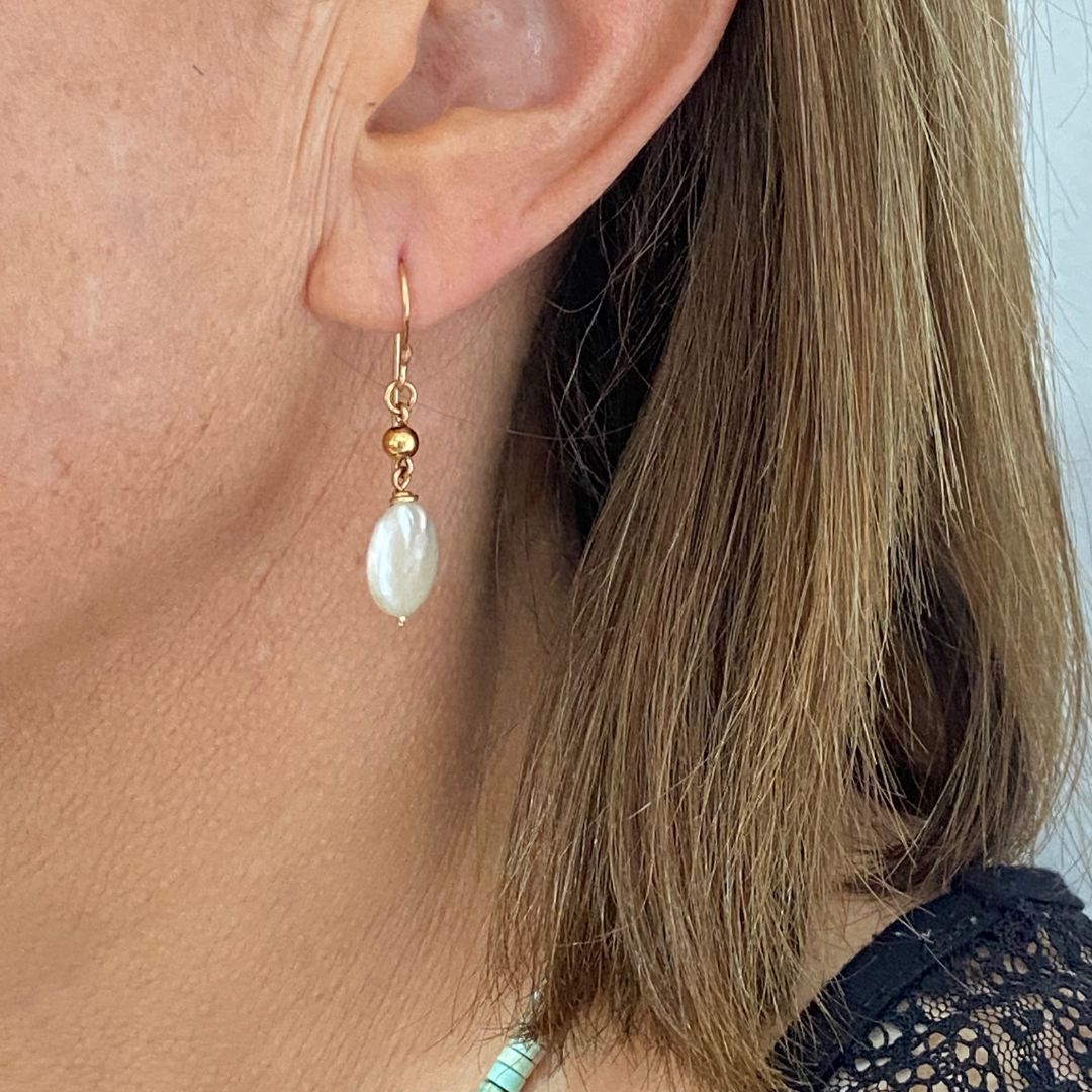 Coin Pearl Earrings Ken Zech