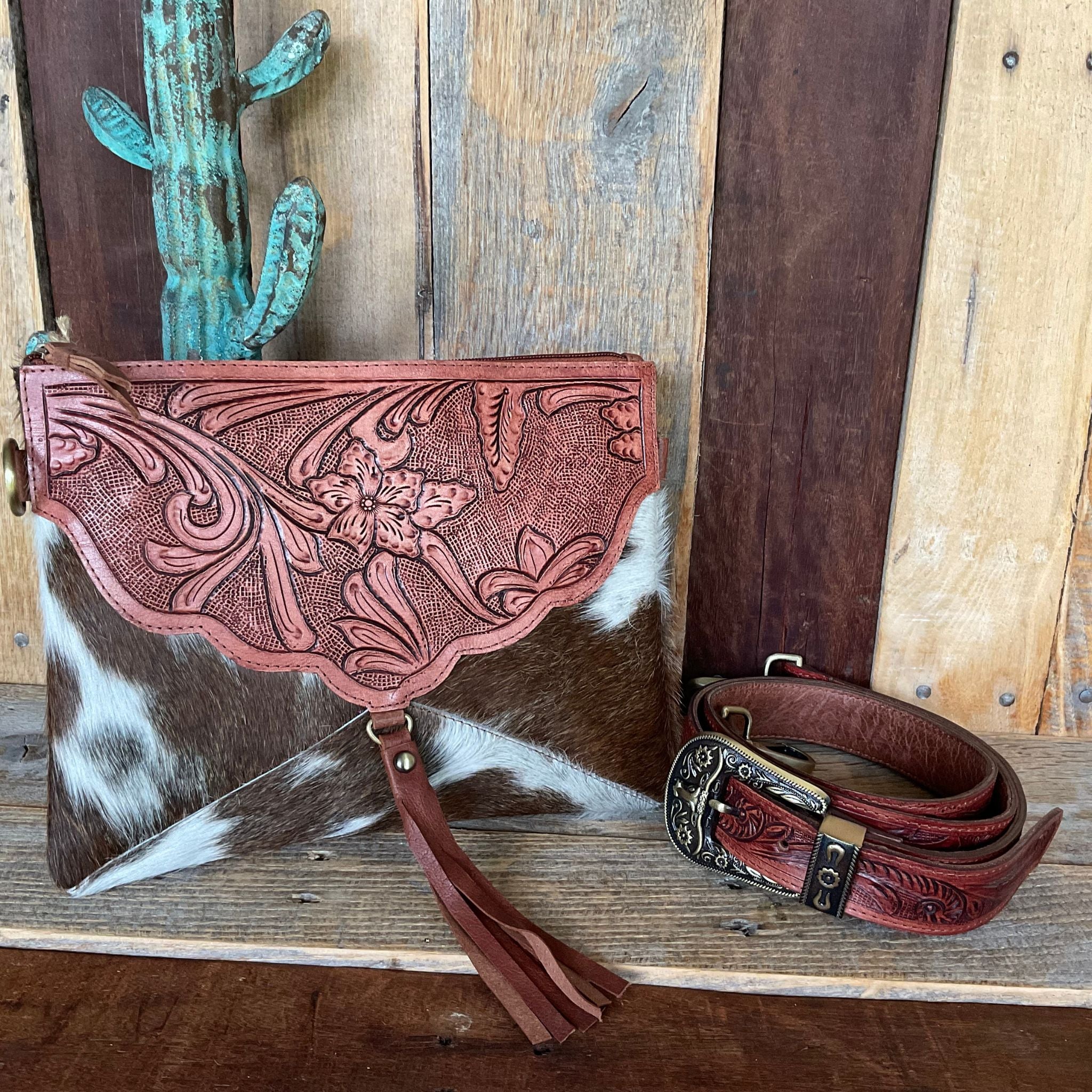 Cowhide Clutch Crossbody Countryside Co