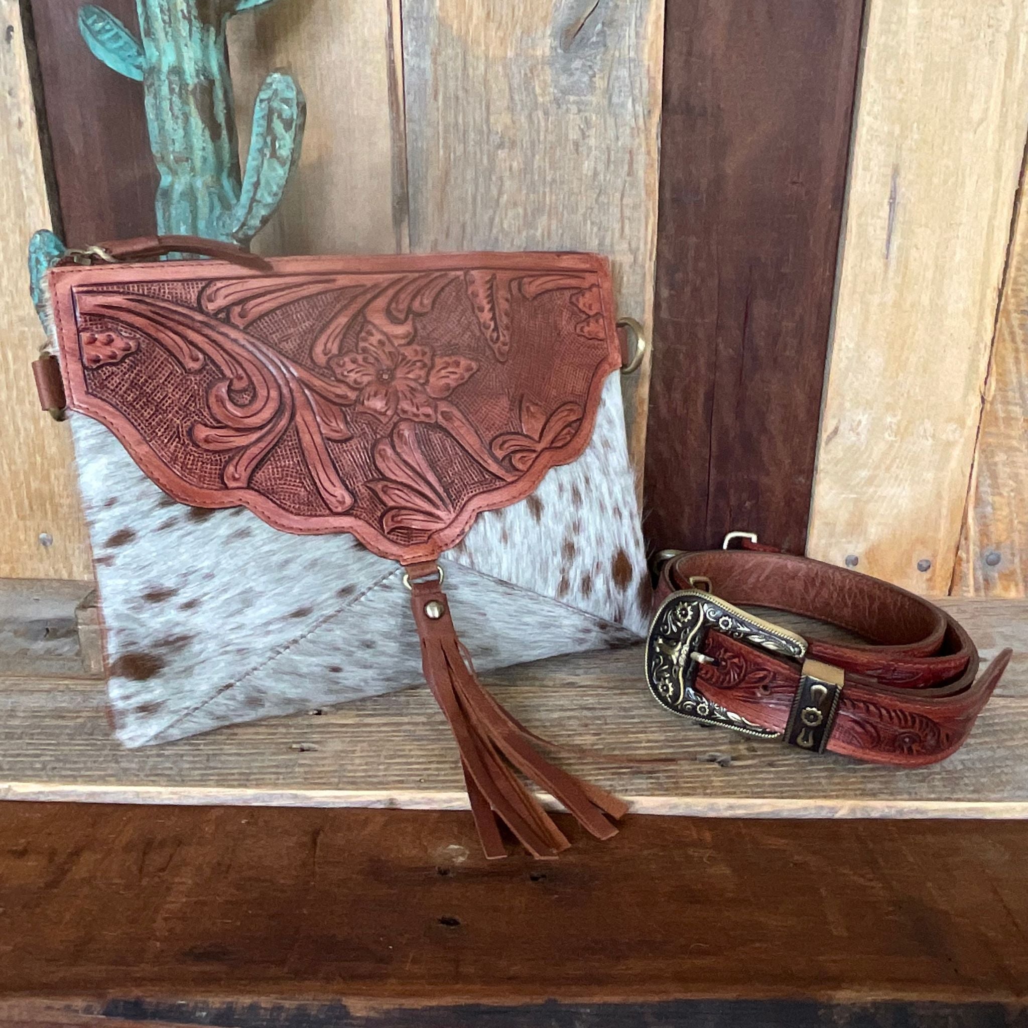 Cowhide Clutch Crossbody Countryside Co