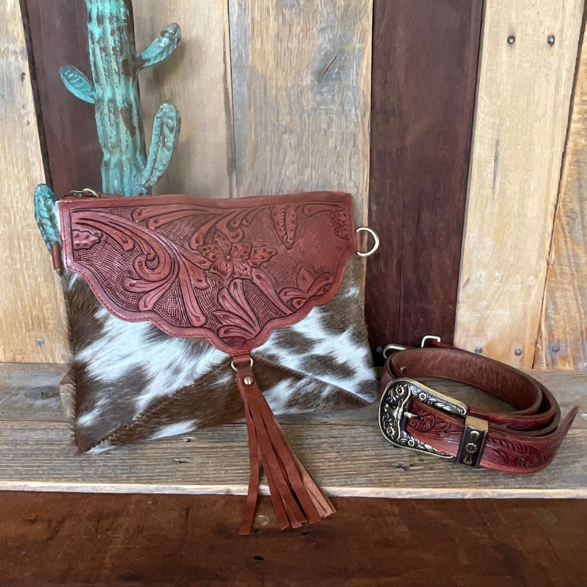 Cowhide Clutch Crossbody Countryside Co