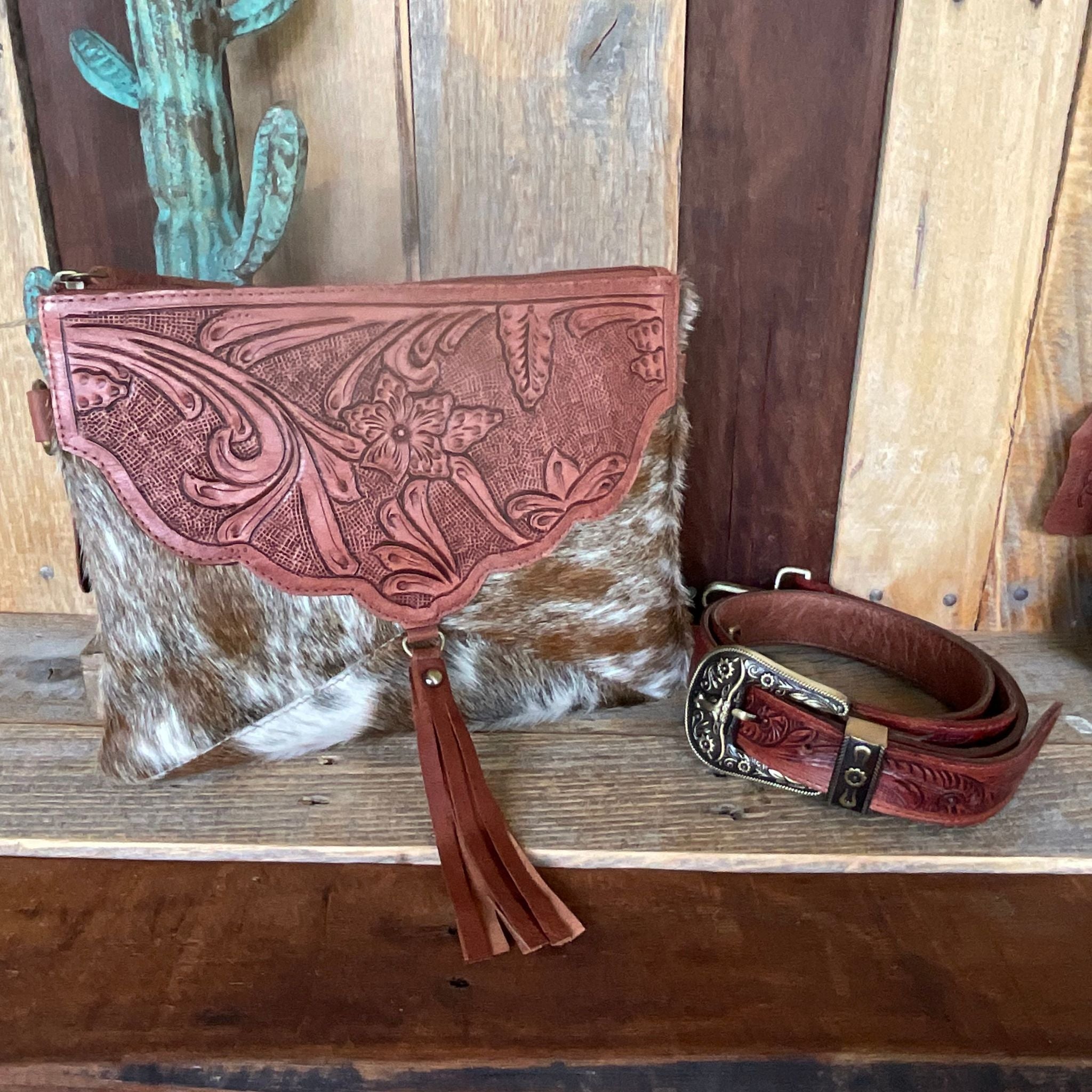 Cowhide Clutch Crossbody Countryside Co